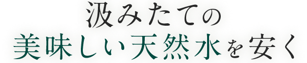 汲みたての美味しい天然水を安く